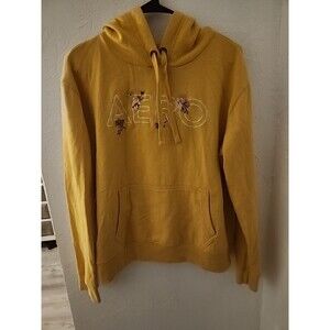 Aeropostale Pullover Sweatshirt Yellow Large Hoodie